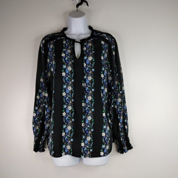 Talbots Floral Garden print Popover Tunic Blouse MP - Picture 1 of 10
